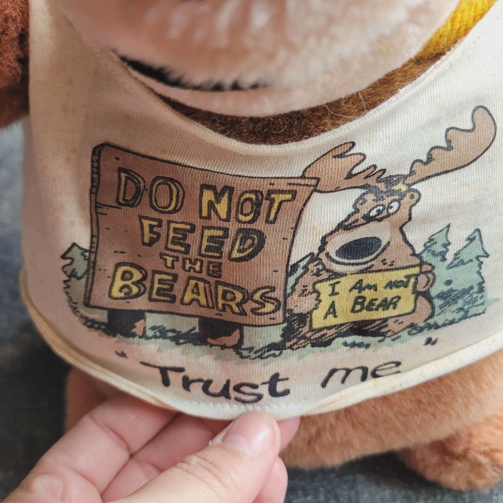 Vintage 1986 Phil Frank Farley the Bear Plush Dakin Brinker Ink‎ Moose Disguise - Picture 5 of 8